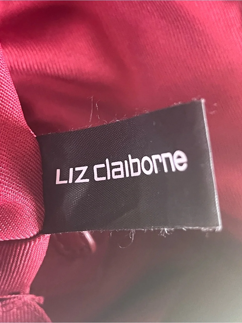 Liz Claiborne Vintage Red Pebbled Leather Drawstring Backpack Purse